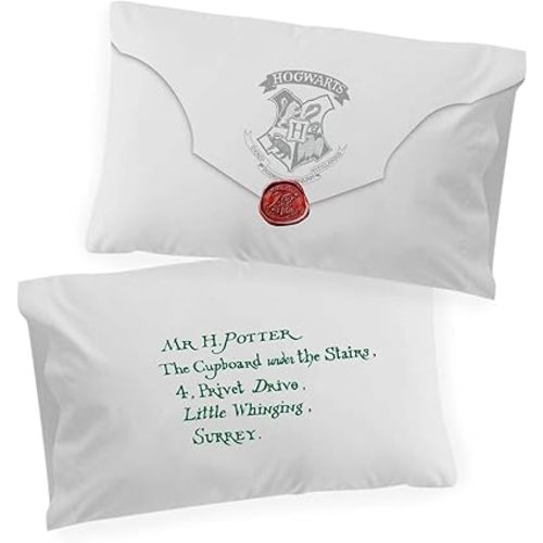 Jay Franco Harry Potter Lettered 2 Pack Pillowcase - Double-Sided Kids Super Soft Bedding (Official Harry Potter Product)