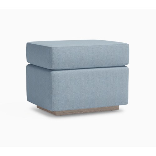 Merced Ottoman Heathered Chenille Chambray