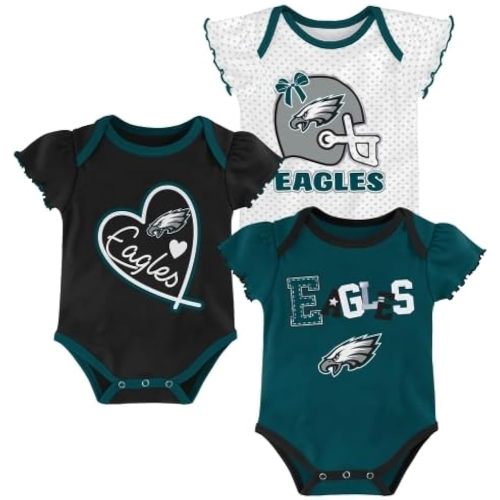 Outerstuff NFL Teams Newborn Baby and Infant Short Sleeve Bodysuit 3-Pack (0-18M)