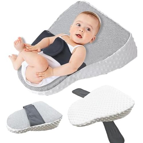 Baby Reflux Pillow for Infant Support Cushion,Soft Cotton Cover, Bedroom, Stroller, Detachable Washable Breathable Bedding Set with Hidden Zipper Milk Anti-spit Pillow for Sleeping/Feeding