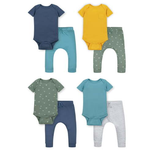 Little Star Organic Baby Boy or Unisex 8Pc Mix & Match Set, Size Newborn-24 Months