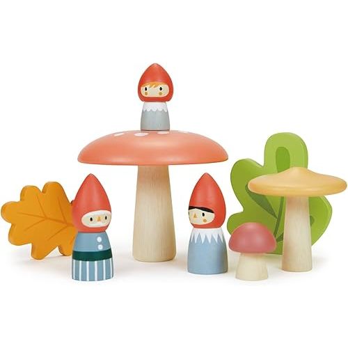 Tender Leaf Toys - Woodland Gnome Family - 8 Piece Solid Wood Imaginative Play Set, Nursery Decoration - Promotes Creativity and Imagination for Boys and Girls, Fun and Stimulating Play - Age 3+
