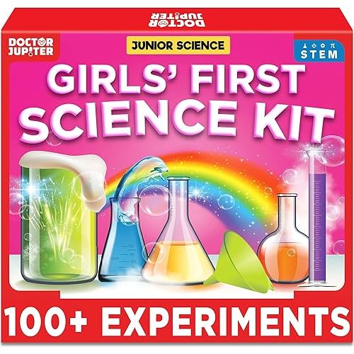 Doctor Jupiter Girls' First Science Kit for Kids Ages 4-5-6-7-8 | Christmas, Birthday Gift Ideas for 4+ Year Old Girls | STEM Toy Kit with 100+ Experiments | Learning & Educational Projects