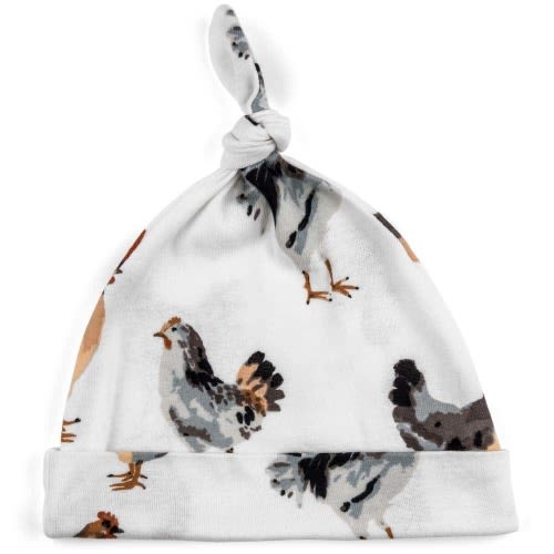Chicken Organic Cotton Knotted Beanie Hat