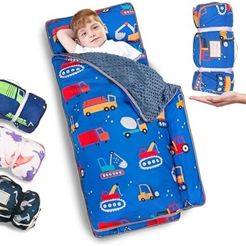 Primlect Toddler Nap Mat with Pillow, Thickened Extra Large Sleeping Bag