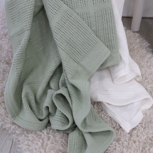 Bubba Blue Cellular Blanket 2 Pack Pistachio