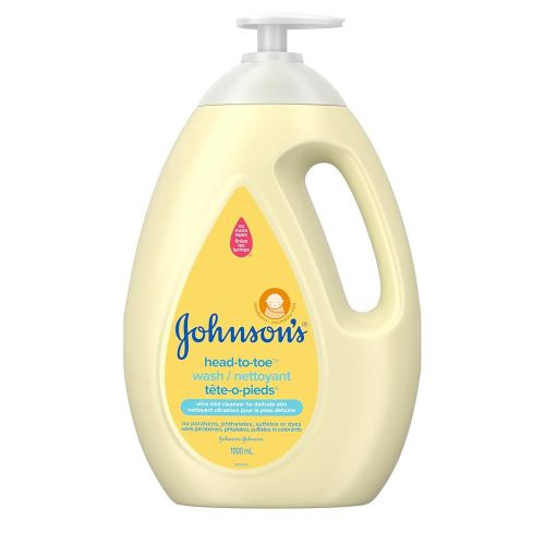 Johnson's Baby Wash and Shampoo for Baths, Head-to-Toe, Tear Free, 1000 ml, white