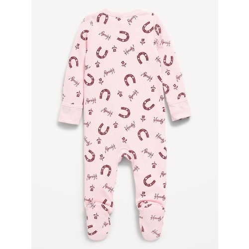 Ribbed 2-Way-Zip Sleep & Play Footed One-Piece for Baby