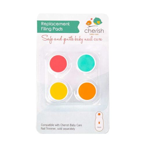 Replacement Filing Pads for Cherish Baby Care Electric Baby Nail Trimmer - Includes 4 Filing Discs for Newborn to Toddler