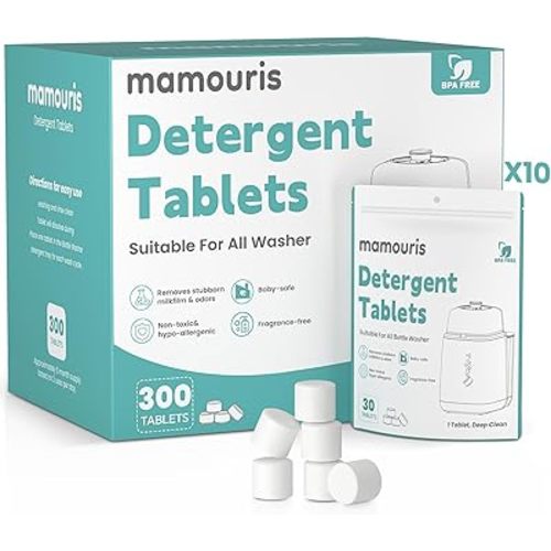 300PCS Official Detergent Cleaning Tablets: for Baby Brezza Grownsy Papablic Momfann Bottle Washer - Baby Bottle Washer Tablets for All Brands Bottles Washers Machines