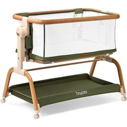 Tinyiota 3 in 1 Baby Bassinet,Rocking Bedside Crib Sleeper for Newborns