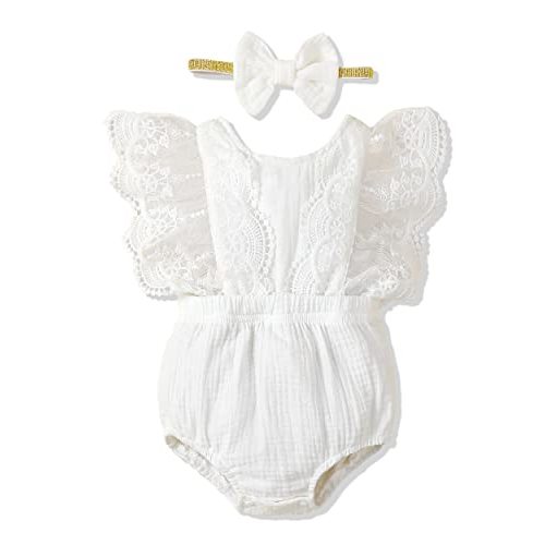 Renotemy Newborn Infant Baby Girl Clothes Rompers Summer Jumpsuits Short Sleeve Romper Infant Baby Clothes Girl