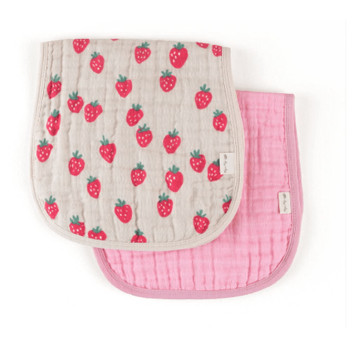 2 pack burp clothes - Color Strawberries and Cream
