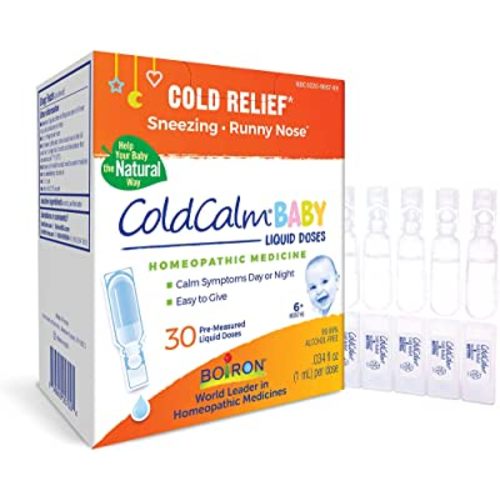 Boiron ColdCalm Baby Single-Use Drops for Relief from Cold Symptoms of Sneezing, Runny Nose, and Nasal Congestion - Sterile and Non-Drowsy Liquid Doses - 30 Count