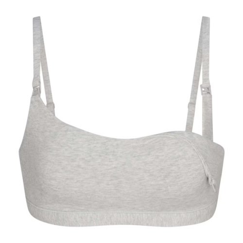 COTTON JERSEY MATERNITY NURSING SCOOP BRALETTE 2-PACK | LIGHT HEATHER GREY | SKIMS