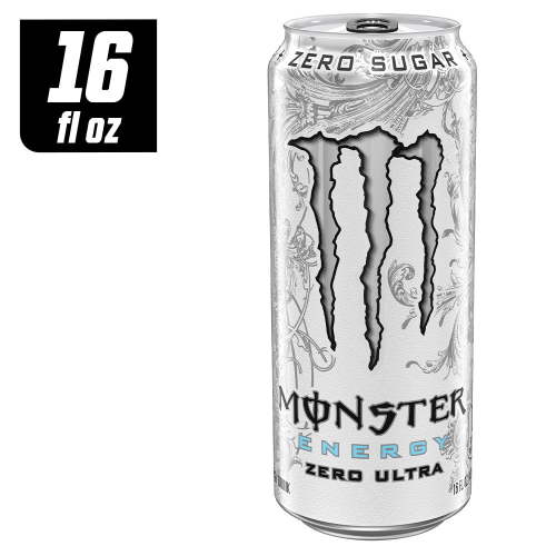 Pack of 2 Monster Zero Sugar Zero Ultra Energy Drink Can, 16 fl oz (Package May Vary)