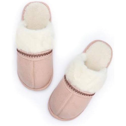 MAXTOP Pantuflas mullidas de espuma viscoelástica para mujer, regalos cálidos, pantuflas de casa de moda antideslizantes de goma para mujeres, mamá, novia, interiores y exteriores