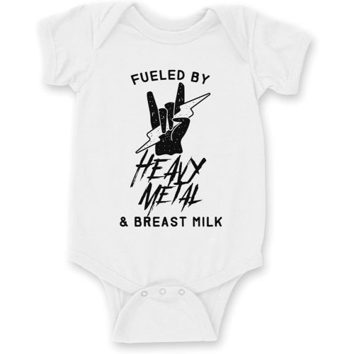 Heavy Metal I Style and Comfort for Your Baby I Unisex Short Sleeve White Baby Body Suit I From Newborn