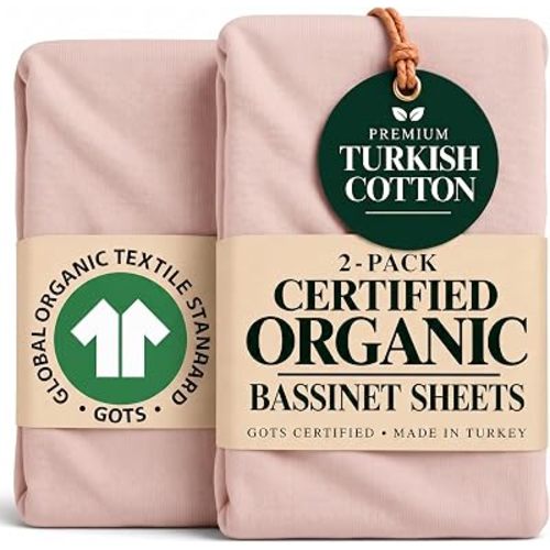 Organic Bassinet Sheets 33x20 for HARPPA Cuddly 3-in-1, BabyBond, GROWNSY