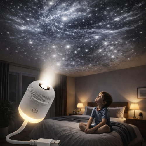 2-in-1 Galaxy Star Projector & Night Light, 360° Rotating Portable Starry Sky Lamp with HD Films, USB Powered, Adjustable Brightness, Perfect Room Decor for Adults (24 PCS Film)