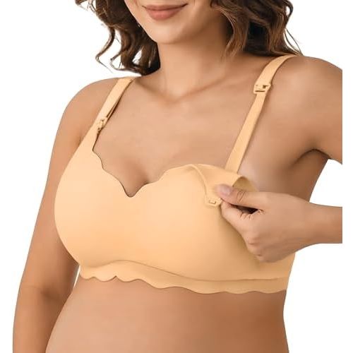 Maternity Nursing Bra for Women Breastfeeding - Pregnancy Pumping Breast Feeding Seamless Hands Free Bras with Support