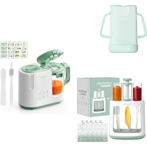 Momcozy Baby Food Maker Bundle, Squeeze Station, 5 Pouches & Pouch Holder