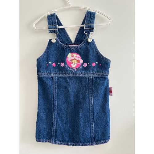 Vintage 2003 Strawberry Shortcake Denim Dress 2T – Y2K Toddler Pinafore, Kids Jean Dress, Retro Kawaii Baby Girl Outfit
