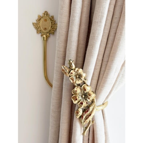 Plum blossom brass curtain Holdbacks,Brass Hooks,Gold Curtain Hooks,curtain hardwares, housewarming gift