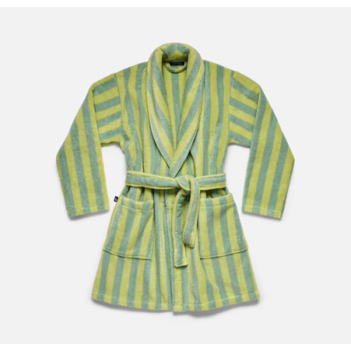 Super Plush Shorty Robe - Striped Mineral