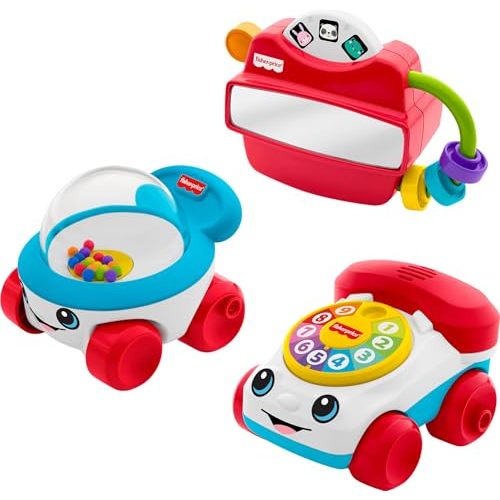 Fisher-Price Baby Toys Modern Classics Set of 3 Retro-Inspired Infant Activities for Developmental Play Ages 6+ Months