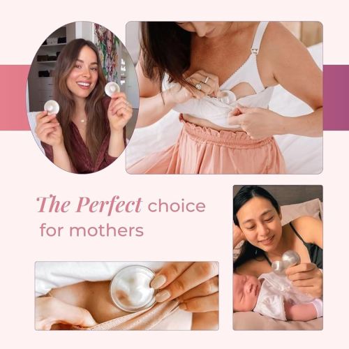 SILVERETTE The Original Silver Nursing Cups, Nipple Covers for Breastfeeding Essentials, Pure 925 Silver Nipple Shields for Breastfeeding Newborn, Regular Size with O-Feel Silicone Rings