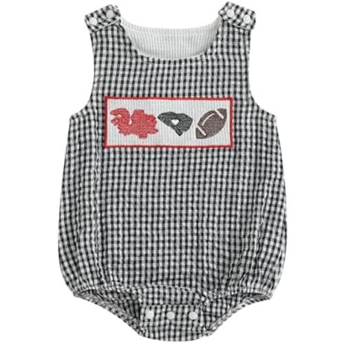 Newborn Infant Baby Boy Summer Outfits Sleeveless Smocked Bubble Romper One Piece Golf Onesie Clothes