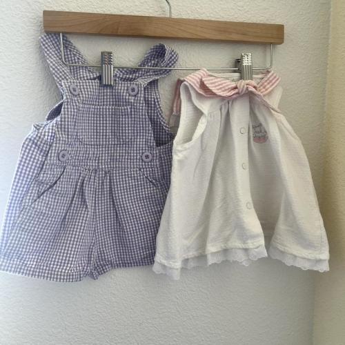 Vintage baby bundle. Purple gingham baby curfew...