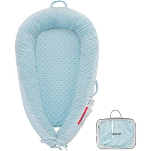 Baby Lounger – Soft & Breathable Newborn Nest for Infants 0-24 Months, Organic Cotton Baby Pillow for Tummy Time, Playtime & Travel, Newborn Babies Essential Gift