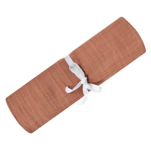 Couverture mousseline de coton - cannelle