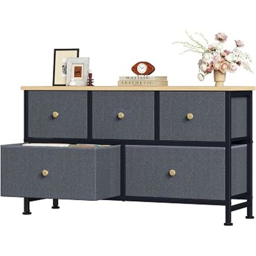 OLIXIS 5 Drawer Dresser for Bedroom, Storage Organizer Unit for Closet
