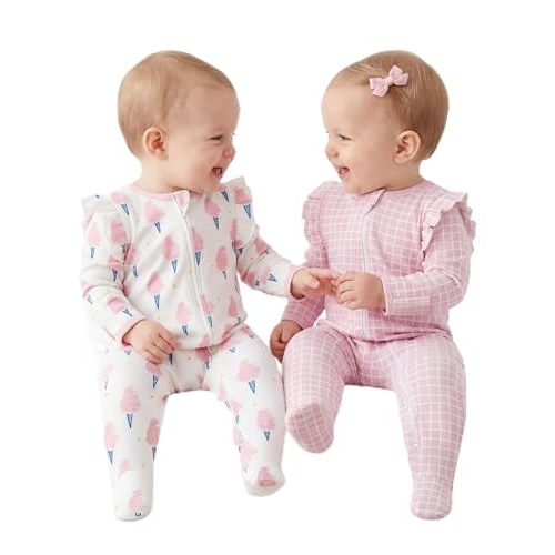 Yoofoss Baby Sleepers Baby Girl Clothes 100% Cotton Pajamas for Newborn 0-3 3-6 6-9 Months Sleep and Play Pjs