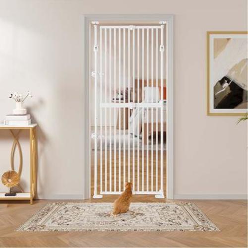UNIPAWS Extra Tall Narrow Opening Dog & Cat Gate, White - Chewy.com