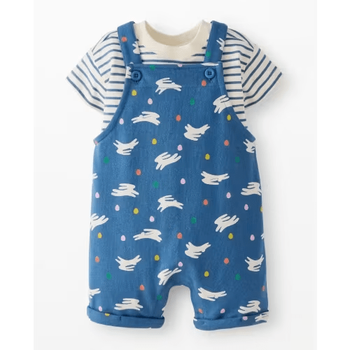 Baby Easter T-Shirt & French Terry Shortalls Set