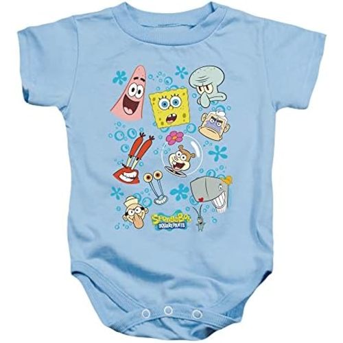 Popfunk Spongebob Character Faces Infant Baby Boys & Girls Onesie Snapsuit