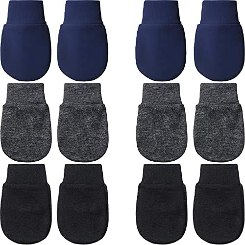 Geyoga 6 Pairs Newborn Baby Mittens No Scratch Gloves Infant Toddler Anti Scratch Essentials Unisex for 3-9 Months Girls Boys