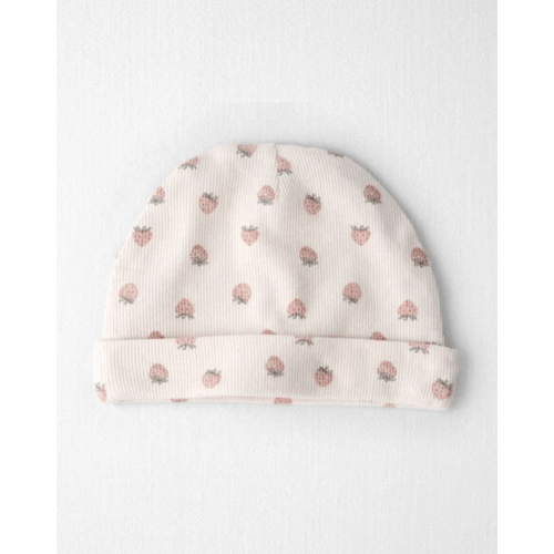 Baby Girl Organic Cotton Rib Cap in Strawberry  - Little Planet | Carter's