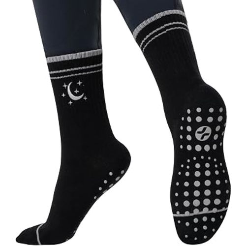 CoolMate Pilates Socks with Grips for Women, Yoga Socks, Crew