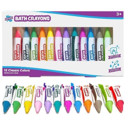 Tub Works Smooth Bath Crayons Bath Toy, 12 Pack