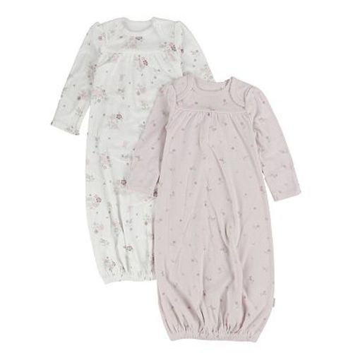 Newborn Baby Girls Huggies® 100% Organic Long Sleeve Gowns 2-Pack