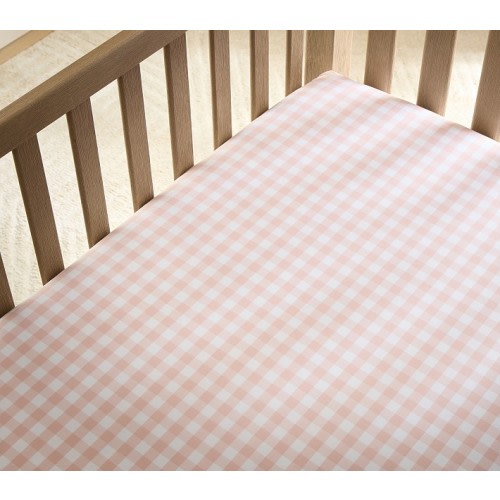 Gingham Organic Crib Fitted Sheet