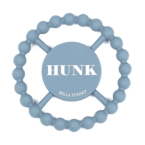 Bella Tunno Happy Teether for Boy - Soft & Easy Grip Teething Ring Perfect for Babies and Teething Toys to Help Soothe Gums, Non-Toxic, BPA Free Silicone Teether, Hunk in Blue