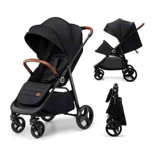 Kinderkraft GRANDE PLUS Full-Size Convertible Baby Stroller with Lie-Flat Recline Reversible Seat, One-Hand Fold, Newborn to 48 lbs