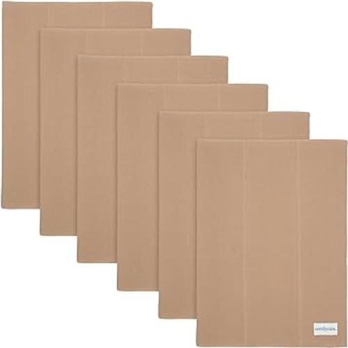 Comfy Cubs Baby Burp Cloths Set (Pack of 6) - Large, 6-Layer, Ultra Absorbent 100% Cotton for Infant Spit-Up, Drool, and Messes - Soft, Gentle, Thoughtful New Born Baby Gifts, Cedar