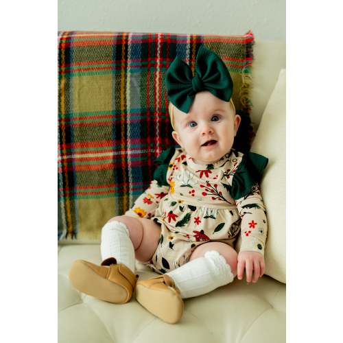 PETALS + PINE LONG SLEEVE FLUTTER BUBBLE ROMPER